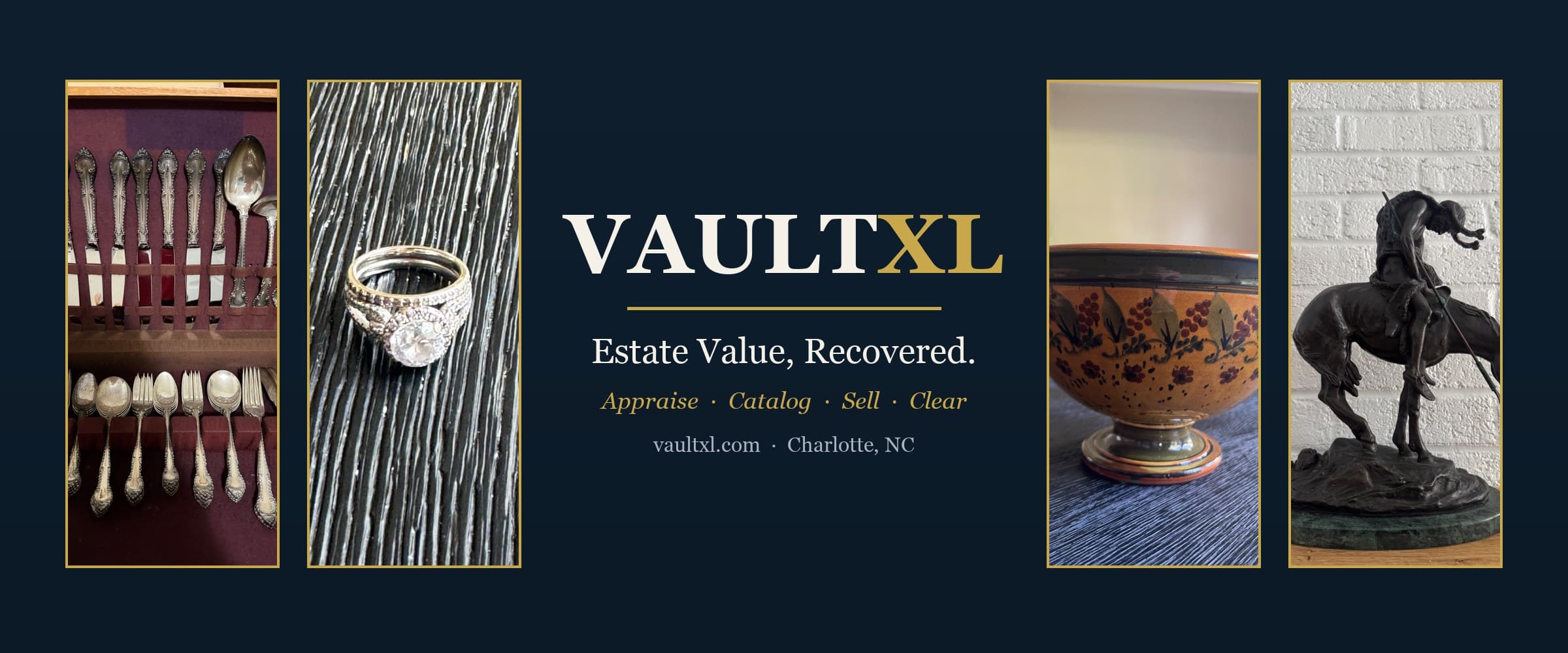 VaultXL — Estate Value, Recovered. Appraise, catalog, sell, clear. Charlotte, NC.