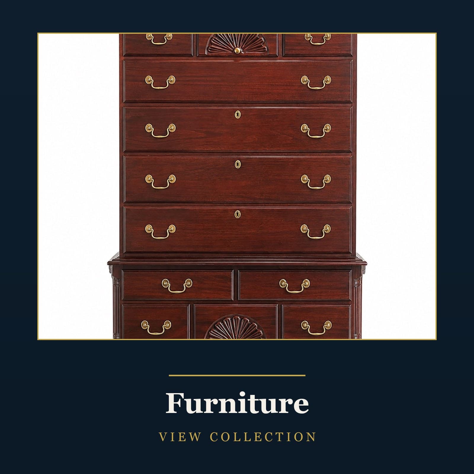 VaultXL Shop, Furniture — mahogany Chippendale highboy chest from a Carolina estate