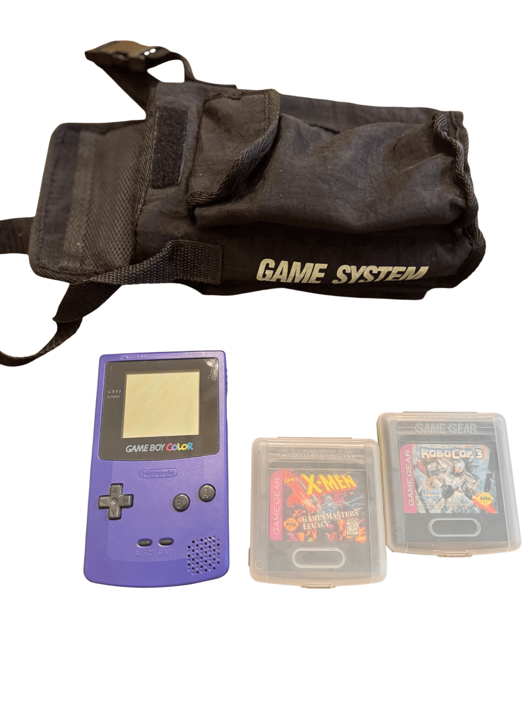 Nintendo Game Boy Color Grape & Sega Game Gear Handheld Lot with Games