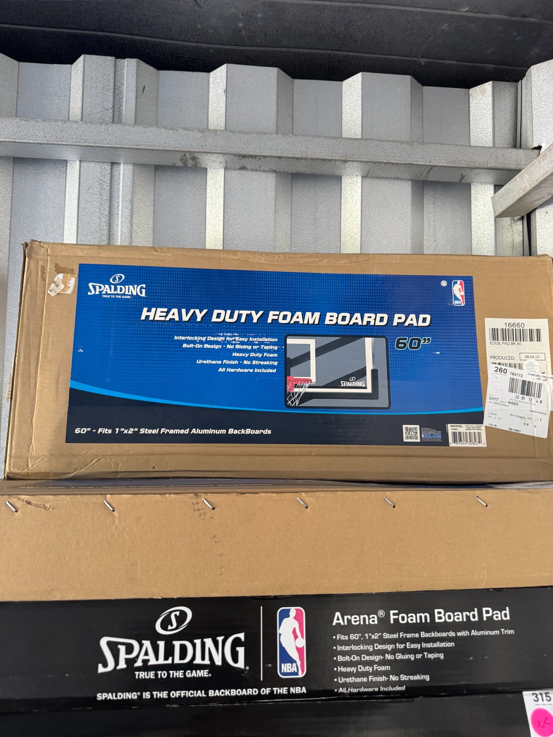 Spalding Arena Heavy Duty Foam Board Pad 60in Model 16660 Black Excellent
