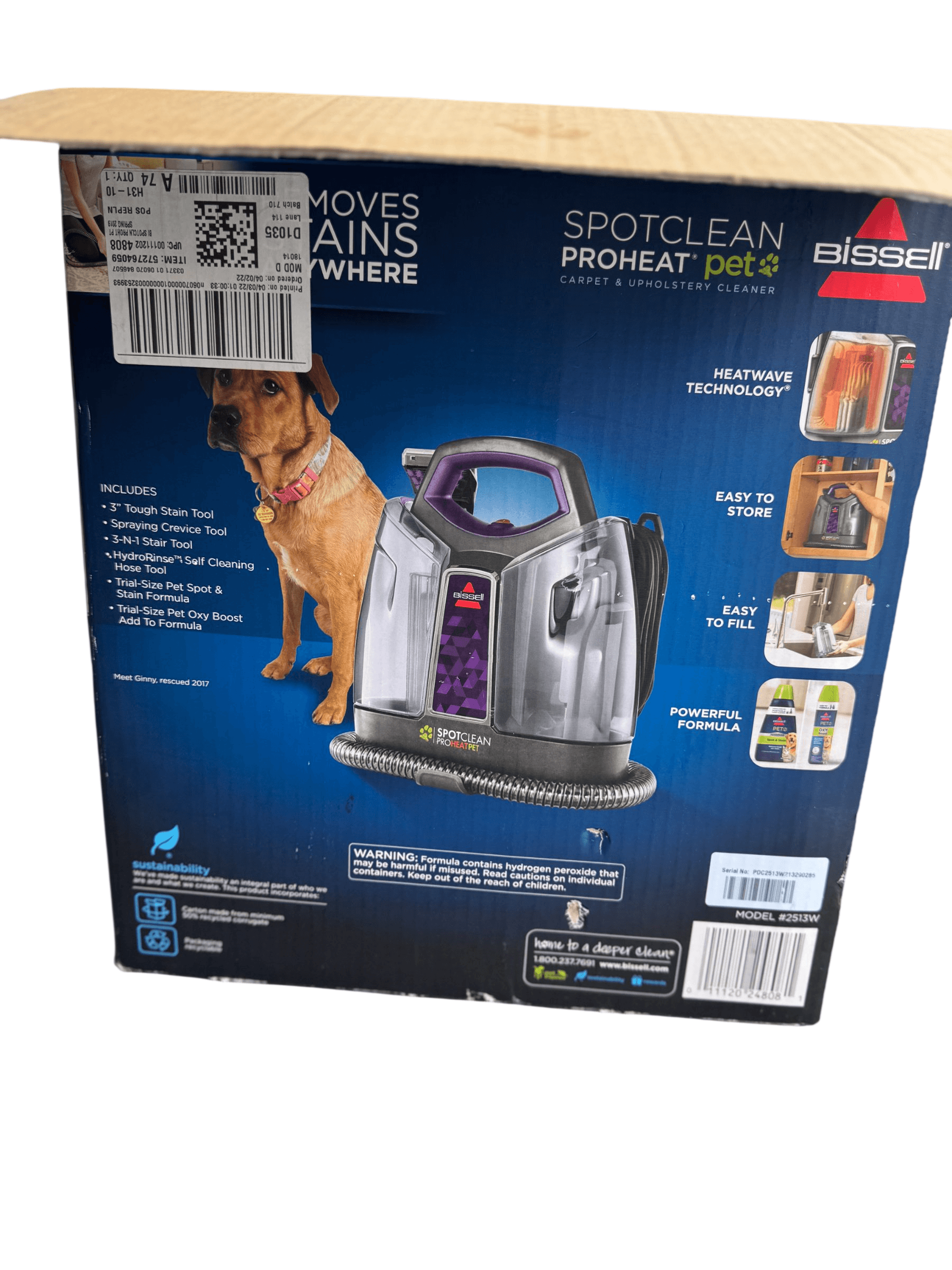 Bissell SpotClean ProHeat Pet 2513W Portable Carpet Upholstery Cleaner Used