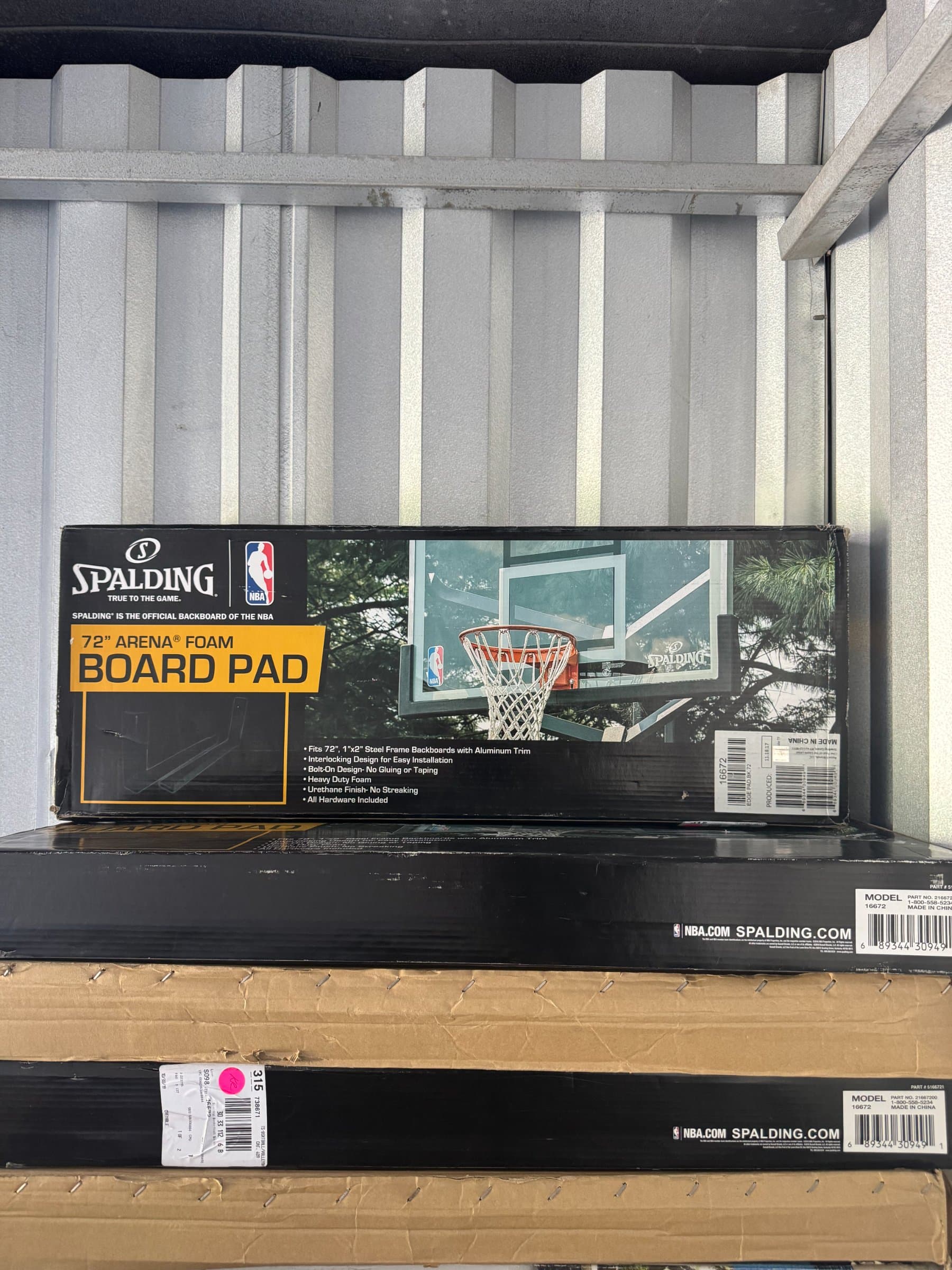 Spalding 72" Arena Foam Board Pad Model 16672 Basketball Backboard Pad