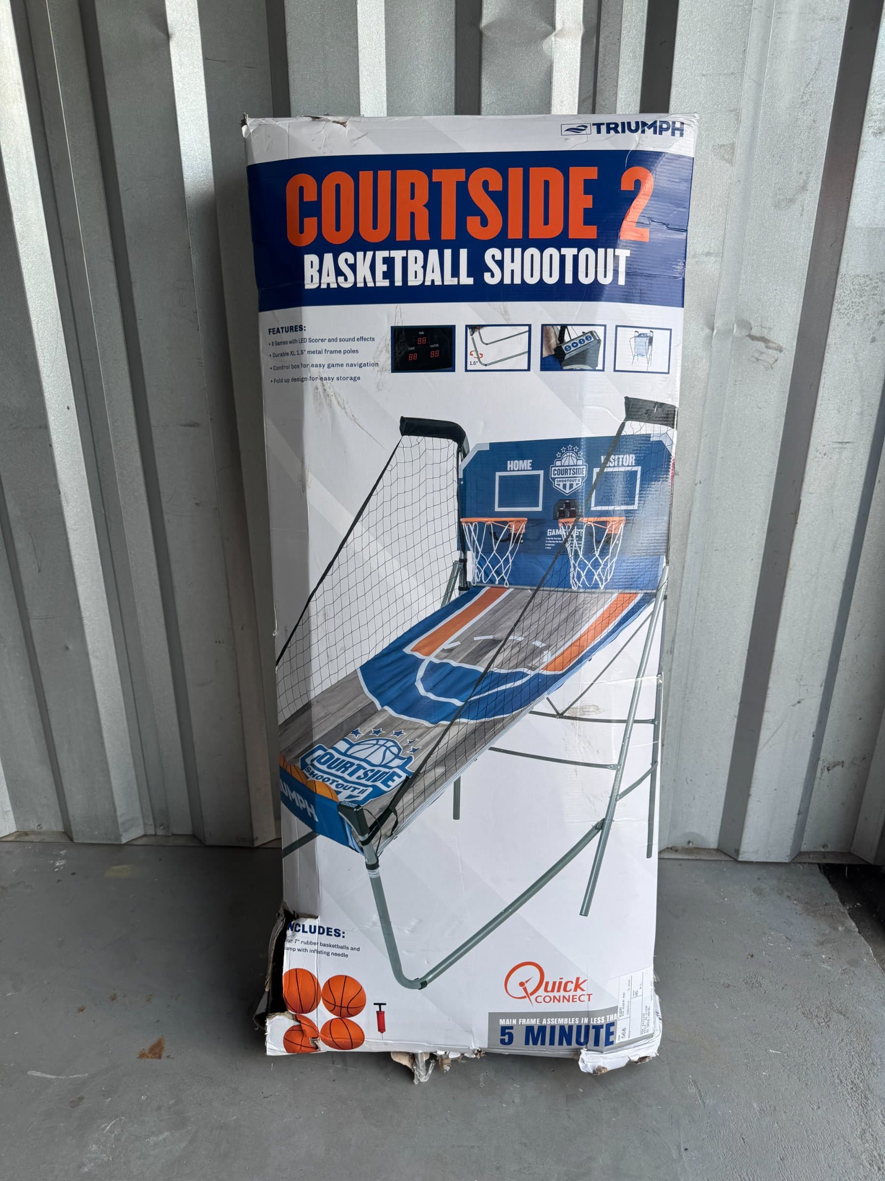 Triumph Courtside 2 Basketball Shootout Arcade Game LED Scorer Blue Orange