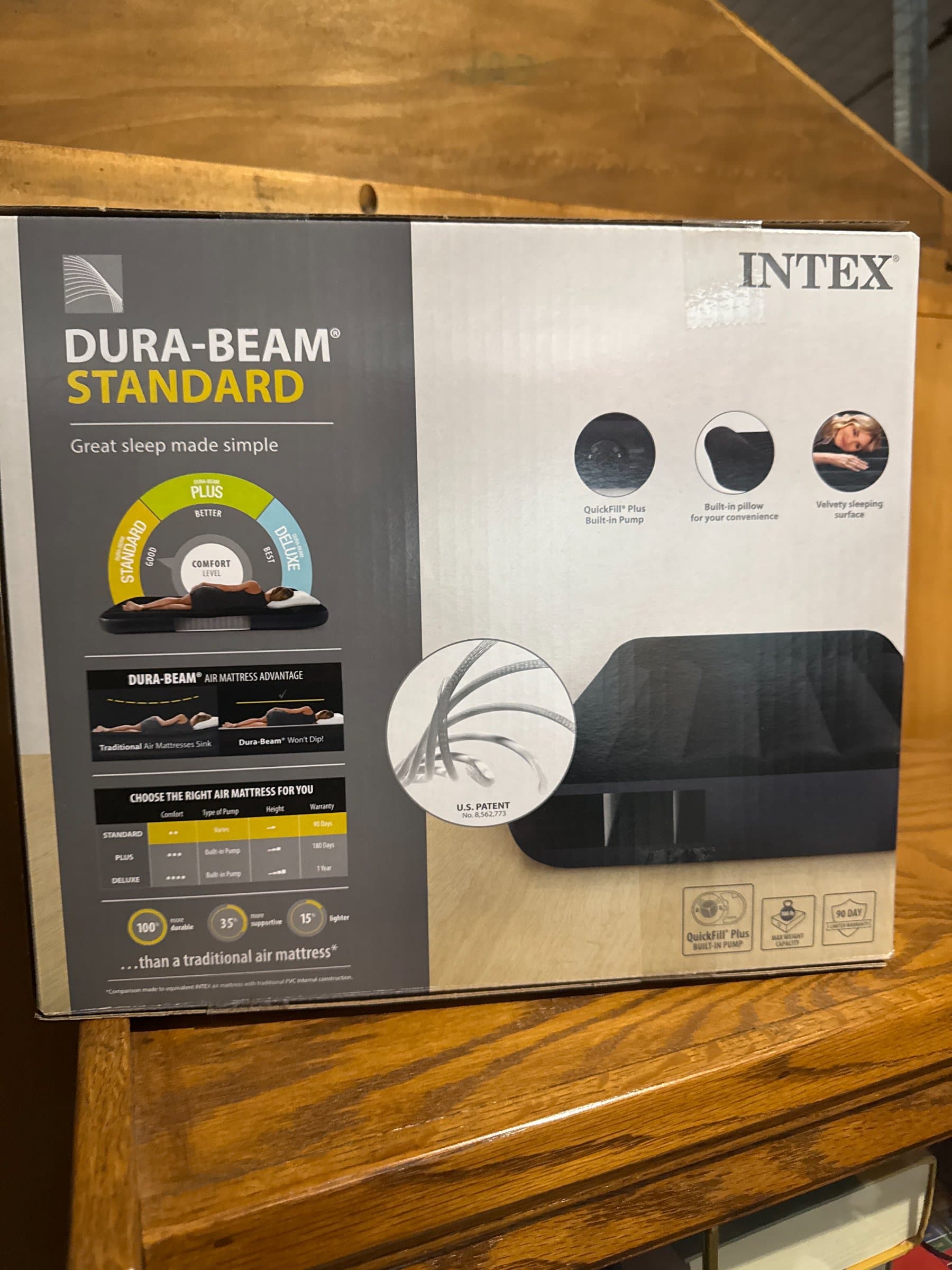 Intex Dura-Beam Standard Air Mattress Built-in Pump Queen New in Box