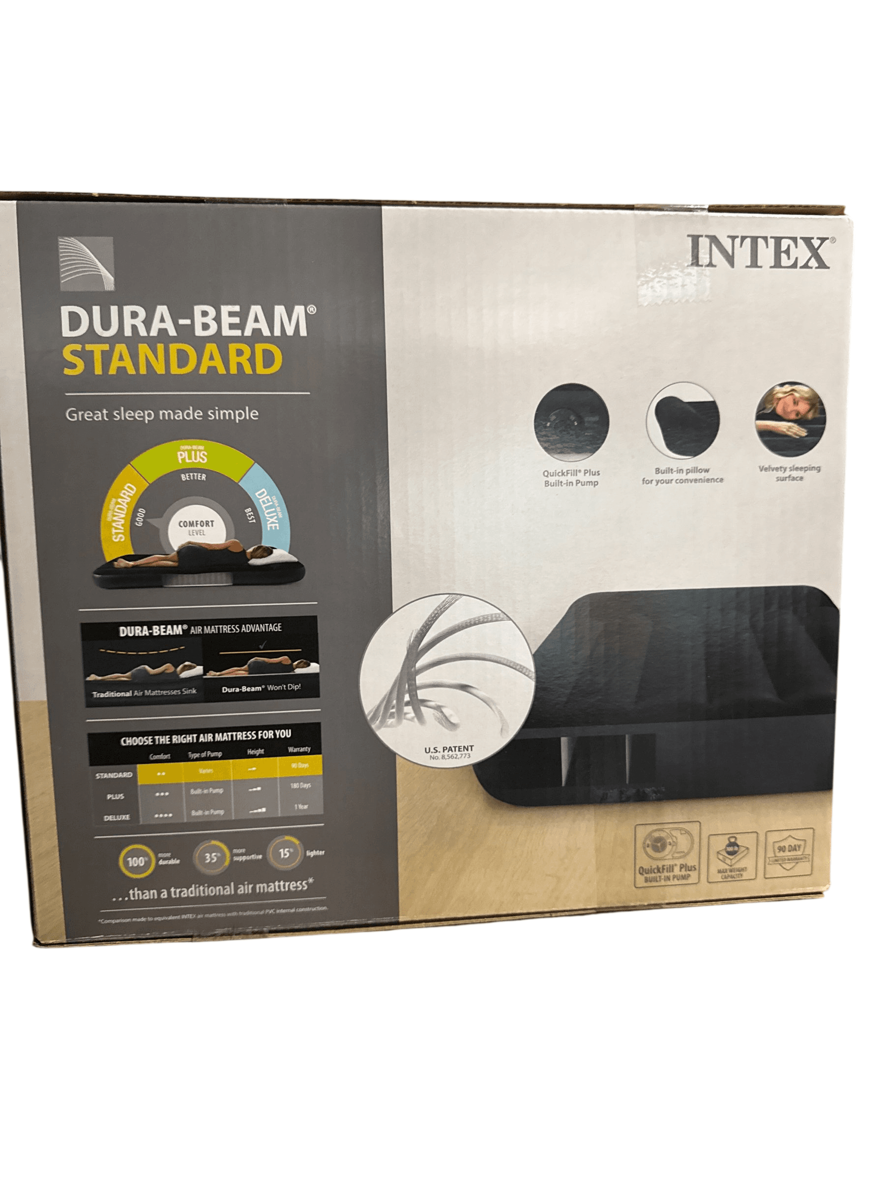 Intex Dura-Beam Standard Air Mattress Built-in Pump Queen New in Box