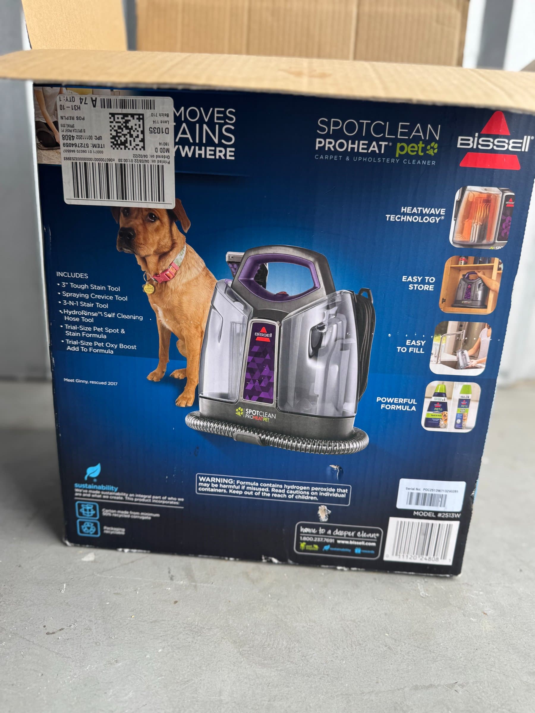 Bissell SpotClean ProHeat Pet 2513W Portable Carpet Upholstery Cleaner Used