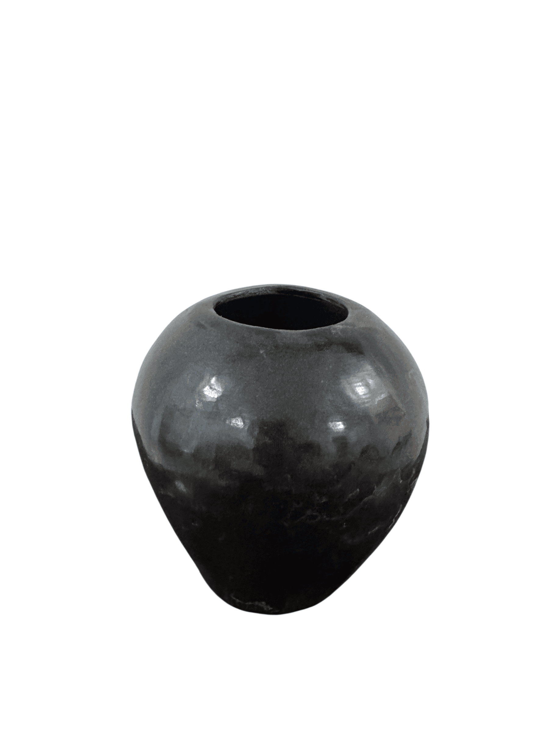 Native American Black Pottery Vase Dona Mexico Signed Handmade Ceramic Excellent